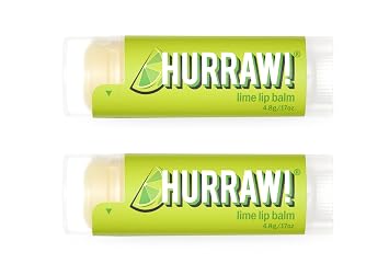 Hurraw! Lime Lip Balm, 2 Pack: Organic, Certified Vegan, Cruelty and Gluten Free. Non-GMO, 100% Natural Ingredients. Bee, Shea, Soy and Palm Free. Made in USA