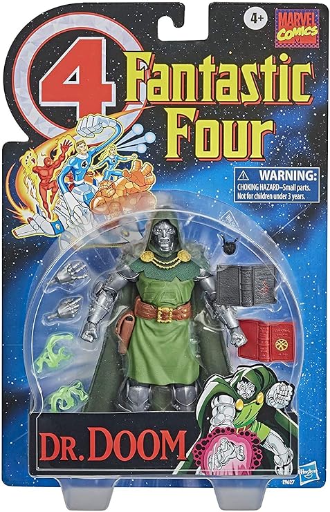 Marvel Vintage Series 6-inch Scale Dr. Doom Fantastic 4 Action Figure Toy, 10 Accessories, Marvel Super Hero Collectible Series, Ages 4 and Up | Marvel Legends Retro 6 Inch Action Figure Fantastic Four - Dr. Doom