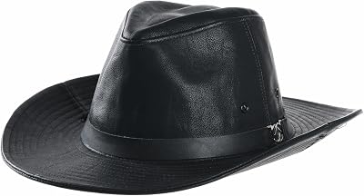 WITHMOONS Faux Leather Hat Outback Hat Fedora CD8859