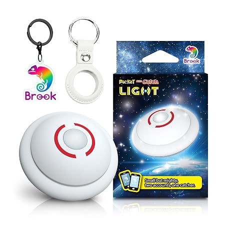 Brook Pocket Auto Catch Light-Dual Account Auto Catcher for Pocket Monster, Smallest & Lightest Auto Catch Device, Bluetooth Accessory, Fast Auto Spin & Catch for iOS & Android (White)