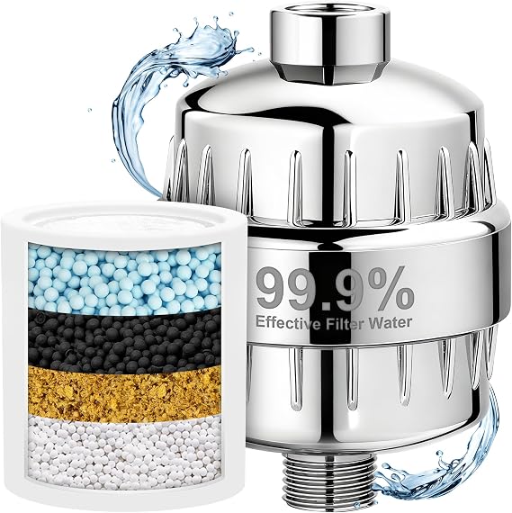 Premium More Efficient Popular Shower Filter, High Revitalizing Shower Filter for Hard Water Remove Chlorine, and Dramatically Refresh Water Condition, Improve Your Skin and Hair, DSF001