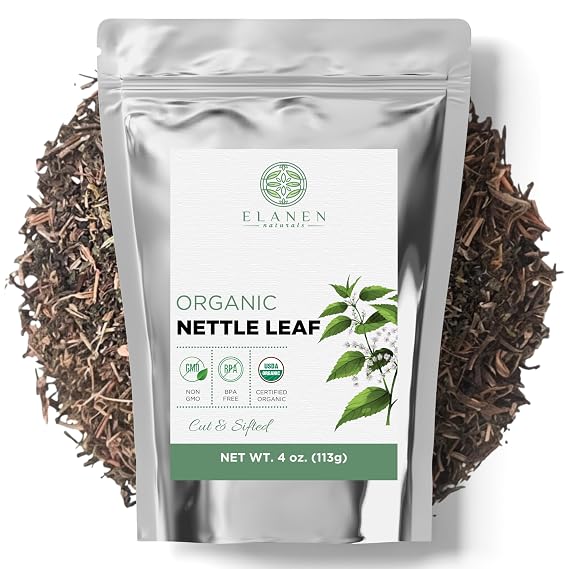 Organic Stinging Nettle 4 oz. (113g), USDA Certified Organic Nettle Leaf Tea, Ortiga, Stinging Nettles Leaf, Cut & Sifted