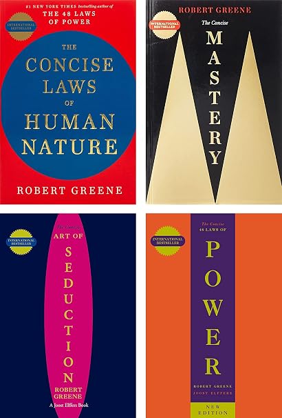 4 Books Set By Robert Greene The Concise Laws Of Human Nature; The Concise Mastery; The Concise 48 Laws Of Power & The Concise Art Of Seduction Paperback, 2020