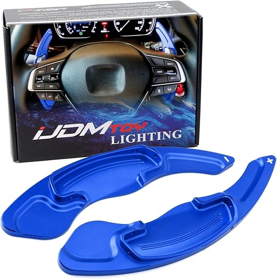 iJDMTOY Sports Blue CNC Billet Aluminum Larger Paddle Shifter Extensions Compatible with Honda Accord Civic Insight CR-V, Compatible with Acura 2009-2014 TL