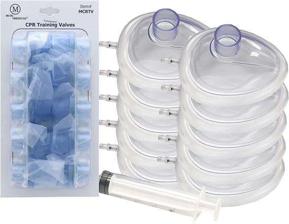 MCR Medical Pack of 10 Training CPR Masks, Adjustable-Adult w Valves, MCRTM-AR