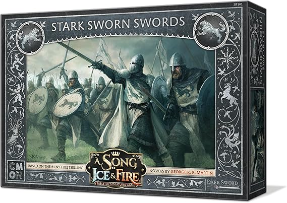 CMON A Song of Ice & Fire Stark Sworn Swords Unit Box | Compatible with the A Song of Ice & Fire Tabletop Miniatures Game. Ages 14+, 2+ Players, 45-60 Mins