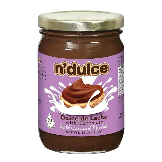 NDULCE Dulce De Leche Spreadable and Chocolate | Milk Caramel Spread | Syrups For Coffee Drinks | Creamy and Rich Flavor | Gluten-free | Nut-free | No Artificial Flavors or Preservatives - 15 oz (Chocolate)
