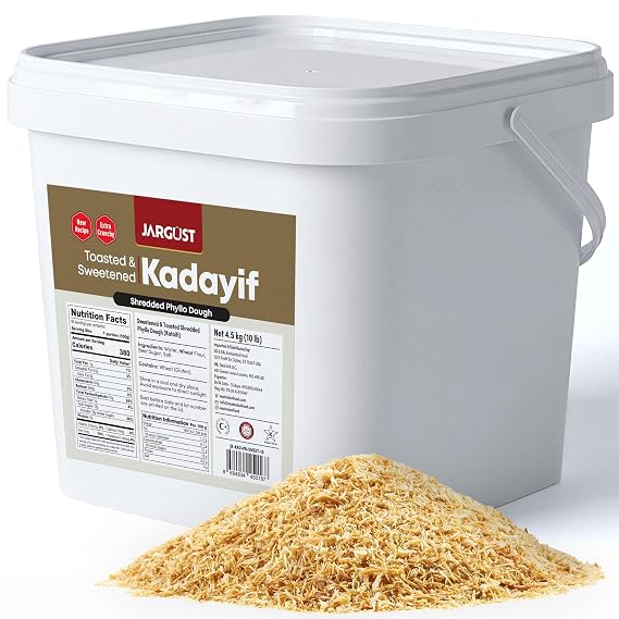 Bulk Baked Kataifi, Shredded Fillo Dough, Toasted Katafi Extra Crunchy 10lb | Baked Kadayif for Dubai Chocolate, Roasted Kadayif, New Recipe Toasted Kataifi, Katifi, Katafi, Knafeh, Kadaif Kosher, Halal