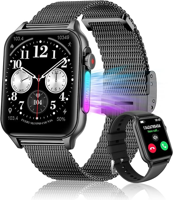 Smart Watch for Men Fitness Tracker: Smartwatch for Android iOS Phones Answer/Make Call, Digital Smart Watches iPhone Compatible for Women Samsung Phone (Black)