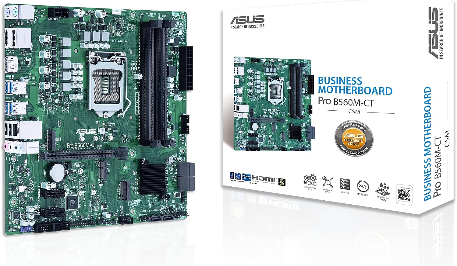 ASUS Pro-B560M-CTCSM LGA1200 Intel® 10th&11th Gen mATX Commercial Motherboard