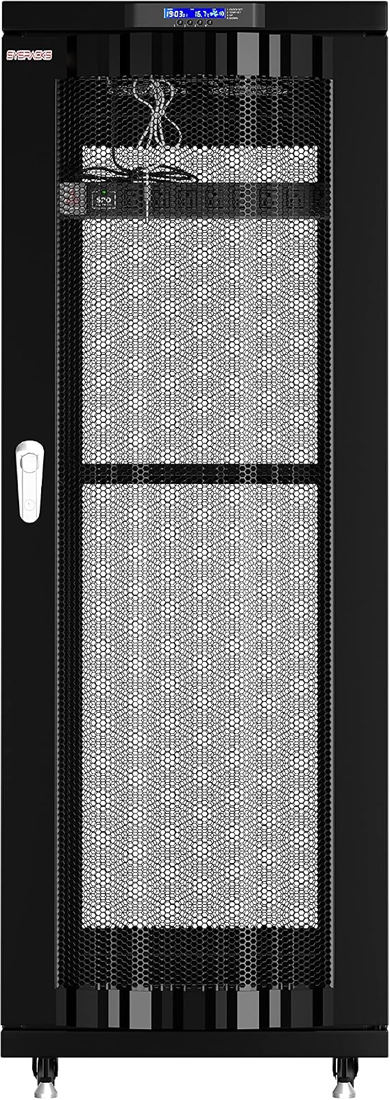 Sysracks - 42U - Server Rack - Locking Cabinet - Network Rack - Av Cabinet - Rack Mount - Free Standing Networking Rack- Server Cabinet - Caster Leveler - Rack Shelf - Cooling Fan - Thermostat - PDU