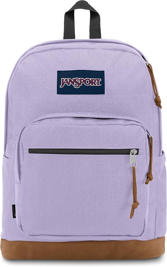 JanSport Right Pack Backpack - Durable Daypack with Padded 15" Laptop Sleeve, Spacious Main Compartment & Integrated Water Bottle Pocket - Pastel Lilac