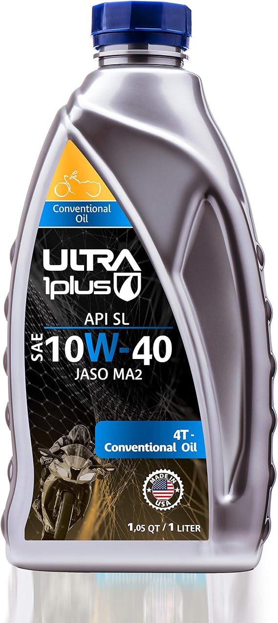 ULTRA 1PLUS 4T 10W-40 Conventional Motorcycle Oil API SL JASO MA2-10W40 Motor Oil, 1 Quart