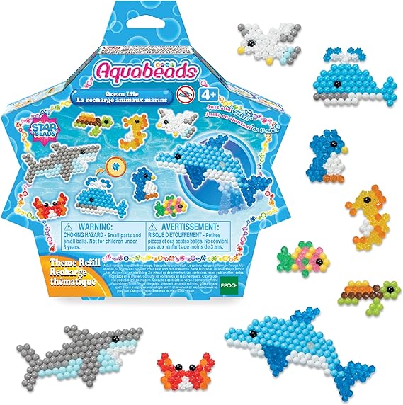 Aquabeads Arts & Crafts Ocean Life Theme Refill with Beads and Templates