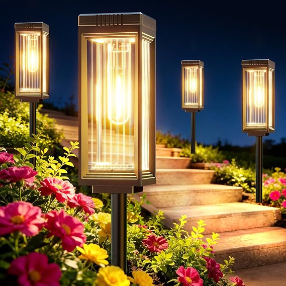 ELECLINK Solar Pathway Lights Outdoor, 6 Pack Bright Upgraded Solar Lights Outdoor, Auto on/Off IP65 Waterproof Landscape Lighting for Yard Patio Walkway Driveway Decoration