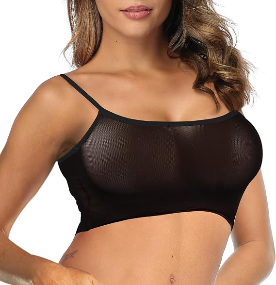 SHERRYLO Sheer Bikini Tops for Women See Through Tank Top Swim Coverup | Mesh Bikinis Top Revealling Tank Top See Through Cover Up Tanning Coverups