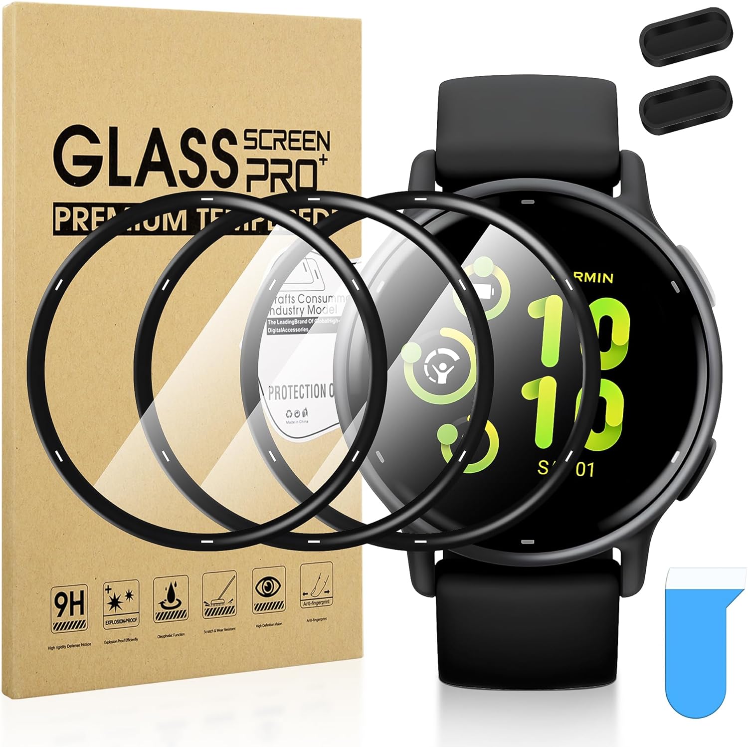 Diruite 3-Packs Screen Protector for Garmin Vivoactive 5,HD Transparent PMMA Soft Membrane Scratch-Resistant Display Protector Protective Film