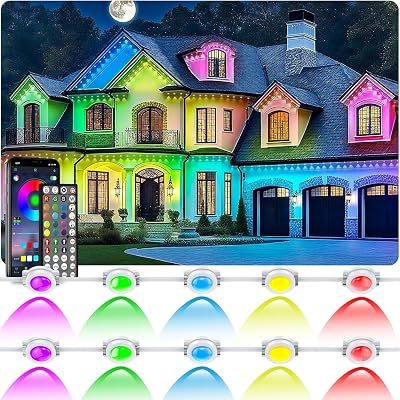200FT Permanent Outdoor Lights for House Waterproof, IP67 LED Eave Lights with AppRemote Control, Outdoor Permanent led Lighting for House Roof Decor,Christmas,Party,All Holiday and Daily