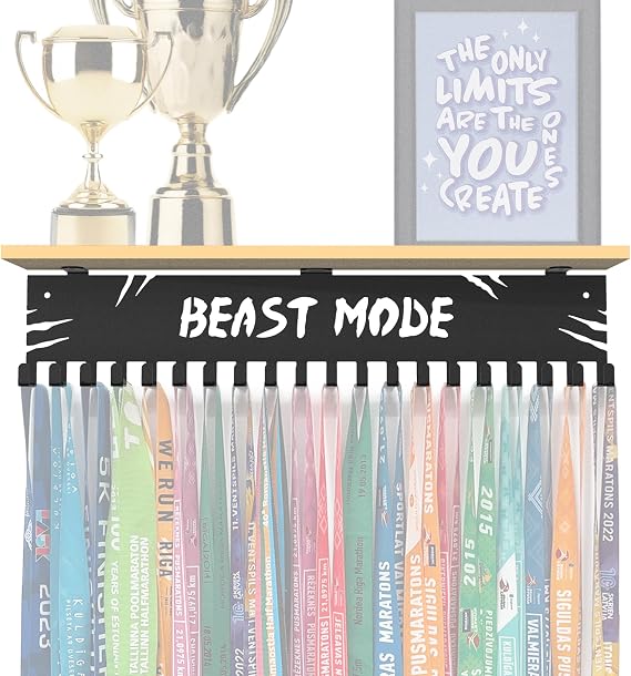 Sports Medal Hanger Display Race Award Holder | Brushed Steel Race Medal Holder Awards Wall Mount | Running Marathon Race Medal Display for Wall | Steel Medal Holder for wall