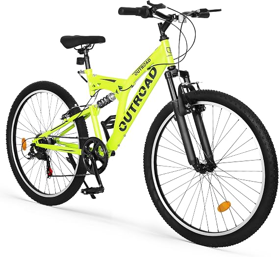 Max4out 26 inch Mountain Bike Dual Full Suspension, Outdoor Hybrid Bikes,7-Speed/High-Carbon Steel, for Men Women Adult, MTB Bicycle with Suspension Fork