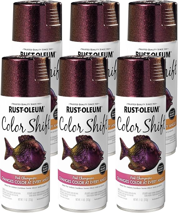 Rust-Oleum 372467 Specialty Color Shift Spray Paint, 11 oz, Pink Champagne, 6 Pack