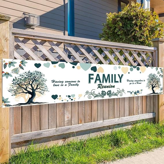 Family Reunion Banner We are Family Yard Banner Sign for Housewarming Adoption Family Gathering Party Decorations Family Reunion Party Backdrop Photo Booth