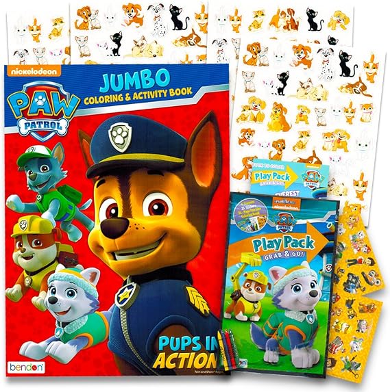 Paw Patrol Jumbo Coloring Book with Grab n Go Play Pack | Activity Book, Stickers and More