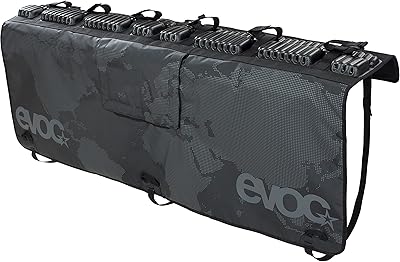 EVOC TAILGATE PAD for safe bike transport on pick-up trucks secure fixation of up to 6 bikes, access to the tailgate lever, protection for pickup and bike, size: XL, Black