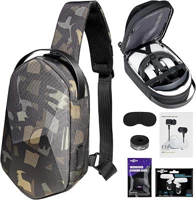 sarlar Hard Chest Shoulder Backpack for Oculus Quest 2 VR Gaming Headset and Touch Controller Aessories, Includes Accessories Such as in-Ear Headphones
