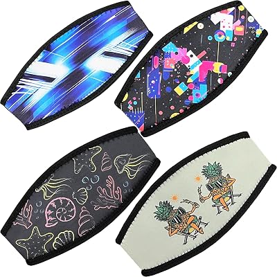 4 Pieces Diving Mask Slap Straps Cover, Neoprene Snorkel Mask Strap for Men and Women, Water Sports Glasses Covers, Swimming Waterproof Dive Hair Protector
