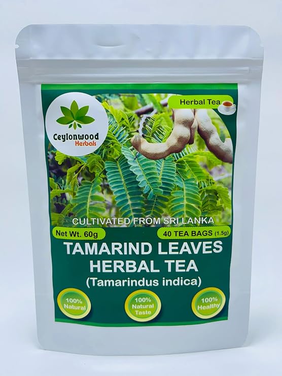 Organic Tamarind Leaves Herbal Tea (Tamarindus indica) 40 Tea Bags (1.5g Each) Pure & Natural, Caffeine-Free Infusion for a Refreshing Experience
