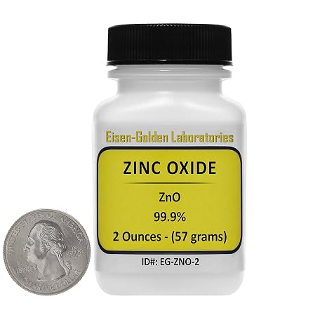 Zinc Oxide [ZnO] 99.9% ACS Grade Powder 2 Oz in a Mini Space-Saver Bottle