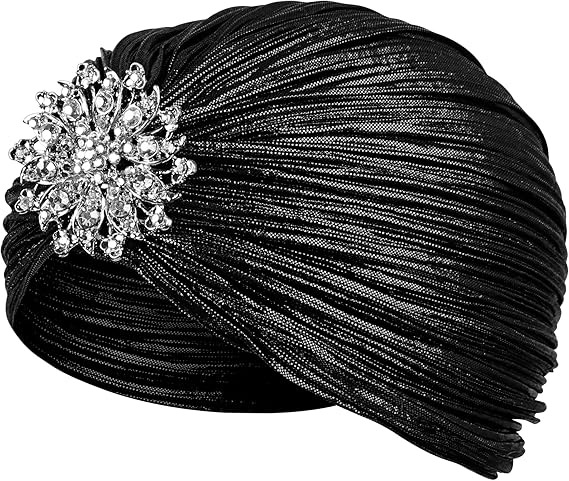 1920s Gatsby Headpiece Crystal Roaring 20s Costumes Accessories Flapper Cap Exotic Hair Wraps