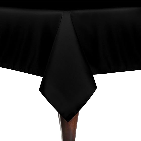 Ultimate Textile 60 x 120-Inch Rectangular Polyester Linen Tablecloth Black