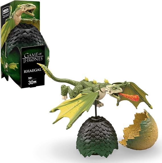 Mega Construx Game of Thrones Rhaegal Construction Set with Character Figures, Building Toys for Collectors (30 Pieces)