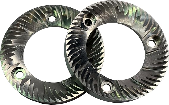 64mm Flat Coffee Bean Grinding Blade Burr With 12 Inner Breakers 56 teeth, Compatible to mostly 64mm Flat Burr Coffee Grinder Machines Replacement Repair Milling Parts &amp; Accessories 1 Set 2pc