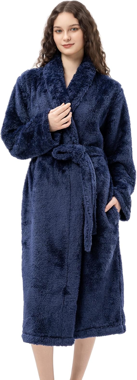Berkshire Extra-FluffyTM Womens Robe Luxurious Fluffy Plush Bathrobe,Soft Warm Fleece Loungewear with Pockets and Belt