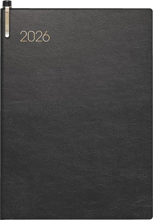 BRUNNEN Pocket Diary Model 731 2026 | A6, Faux Leather, Black