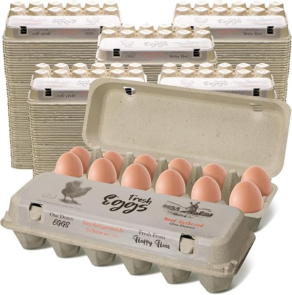 PerKoop 240 Pcs 2x6 Egg Cartons Bulk 1 Dozen Cardboard Egg Cartons Paper Pulp Egg Cartons for Farm Market Family Kitchen Storing Eggs, Chicken Eggs