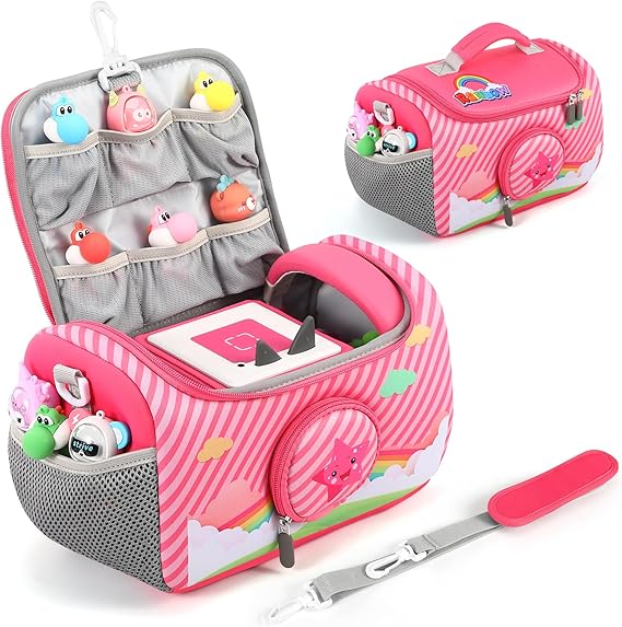 Carrying Case for Toniebox Starter Set, Storage Carrier Bag for Toniebox 2 Audio Player Carrying Box for Toniebox Accessories Travel Carrying Bag (Pink Rainbow)