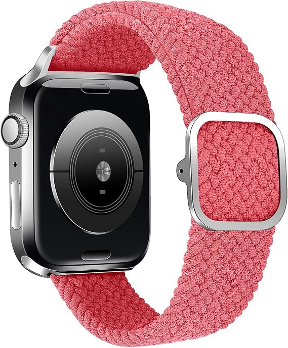 Stretchy Solo Loop Band Compatible with Apple Watch Bands 45mm 42mm 44mm, Nylon Adjustable Braided Sport Elastics Wristband Compatible with iWatch Series 7 6 5 4 3 2 1 SE Women Men
