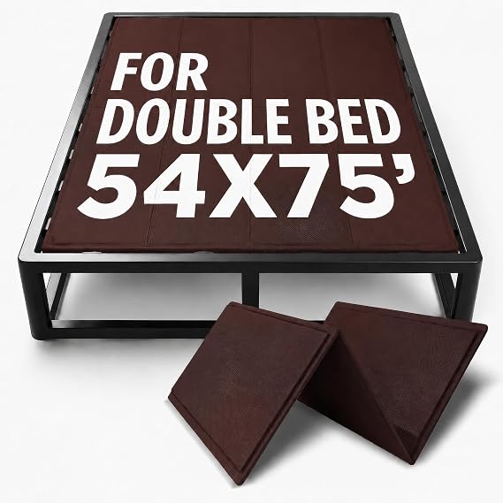 Brown Bunkie Board(54x75) Under Mattress Support, Breathable, Anti-Sag | Original Lightweight Design | Low Profile Bed Support | Moisture Resistant | Platform & Slatted Beds | Fully Assembled