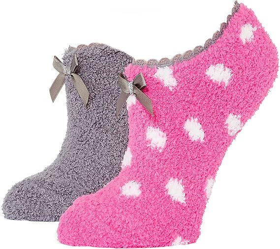 Mixit Womens Slipper Socks 2 Pair & Bag Multi-Pack Gift Set