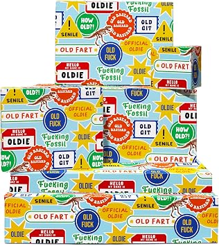 CENTRAL 23 Adult Funny Wrapping Paper - 6 Sheets of Gift Wrap - Rude Wrapping Paper for Men and Women - 50th 60th 70th Birthday - Recyclable