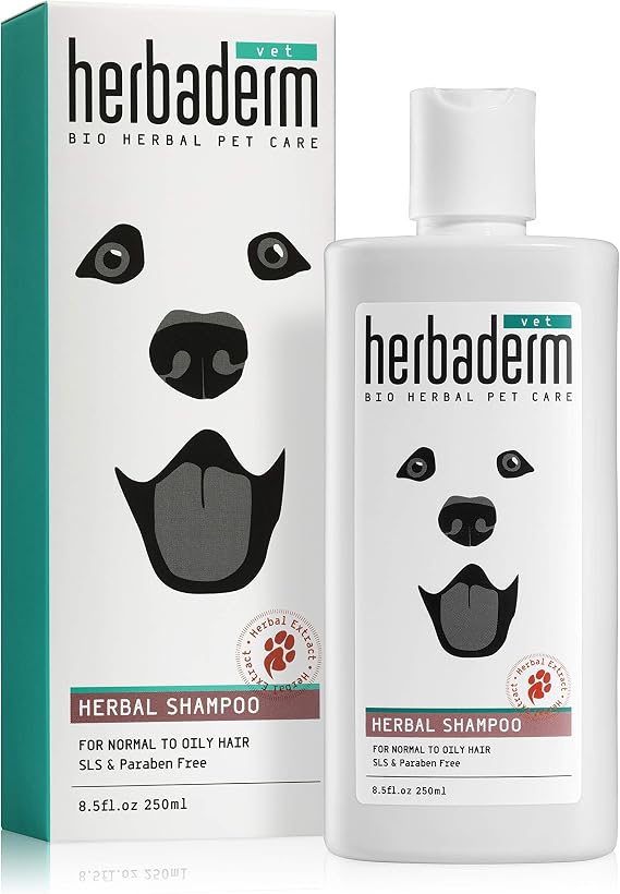 Herbaderm Natural Dog Shampoo for Normal to Oily Hair: Dog Shampoo Sensitive Skin Natural and Hypoallergenic Pet Anti Itch and Anti Allergy Shampoo 8.5 Fl. Oz