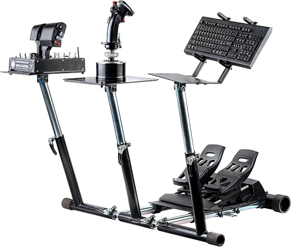 Wheel Stand Pro Super Warthog Flight stand Compatible With Thrustmaster HOTAS WARTHOG, Saitek/Logitech rudders. Rudders/mouse/keyboard/throttles not included.
