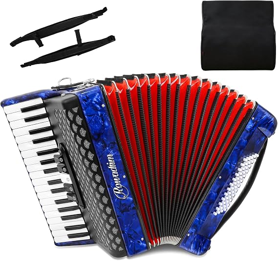 Accordion 34 Key 60 Bass Piano Beginners Teachers Students (Blue)