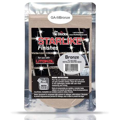 The Tile Doctor Starlike EVO Epoxy Grout with Shimmer Additives - Glitter Grout for Tile, Grout Sealer, Tile Grout Cleaner in One - Spotlight Finishes - Bronze Metallic Collection 100 g (1-Pack)