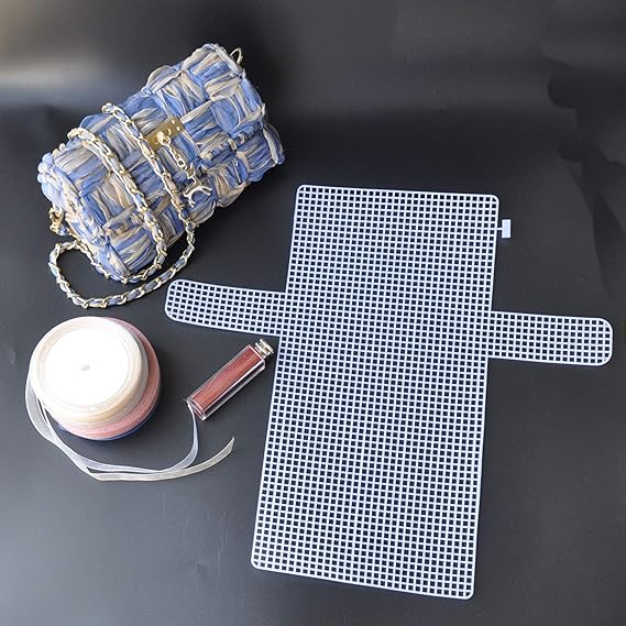 Plastic Canvas for DIY Bag,Plastic Mesh Sheet for DIY Bag, Mesh Plastic Canvas Sheets Kit (14inch, 2PCS)