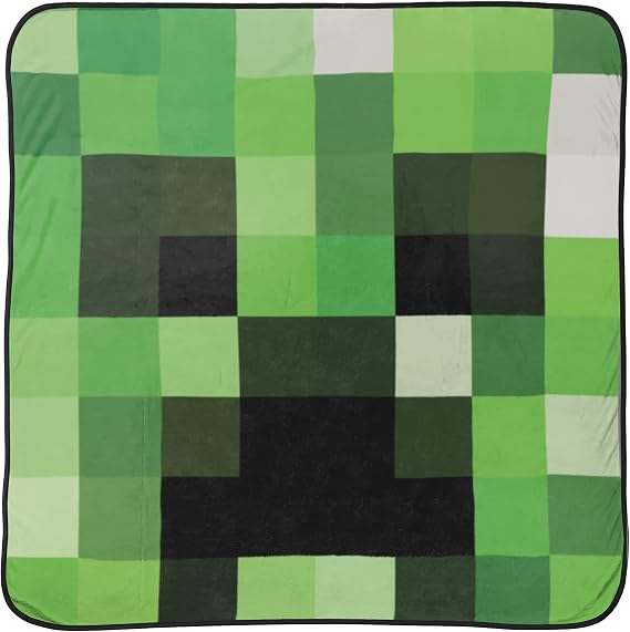 Jay Franco Minecraft Creeper Kids Plush Throw Blanket 53 x 53 Inch | Cozy Super Soft Fleece, Hypoallergenic, Machine Washable, Room Decor, Gift for Kids, Couch & Bed (Officially Licensed)